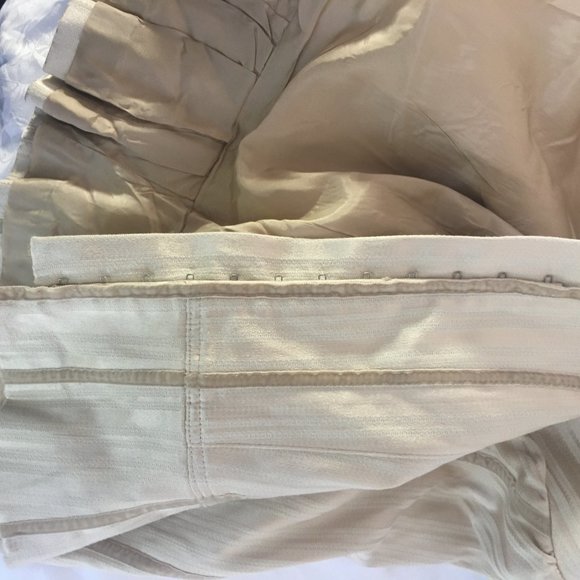 Le Chateau Jacket Fitted Suit Blazer Women's Size Med Beige Stripe Hook & Eye - Picture 12 of 14